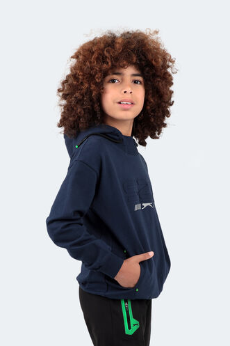 Slazenger DROR Unisex Çocuk Sweatshirt Lacivert - Thumbnail