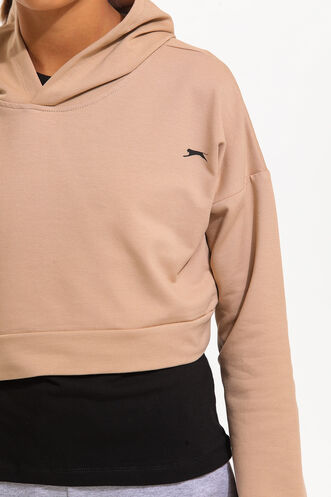 Slazenger DUA Girl Child Sweatshirt Beige - Black - Thumbnail