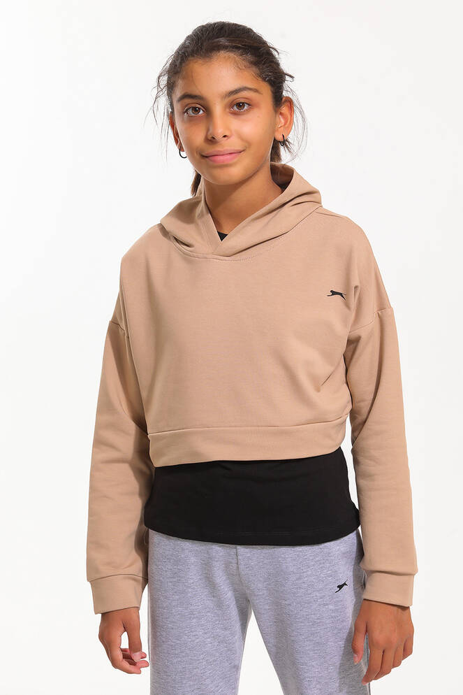 Slazenger DUA Girl Child Sweatshirt Beige - Black