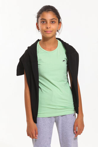 Slazenger DUA Girl Child Sweatshirt Black - Green - Thumbnail