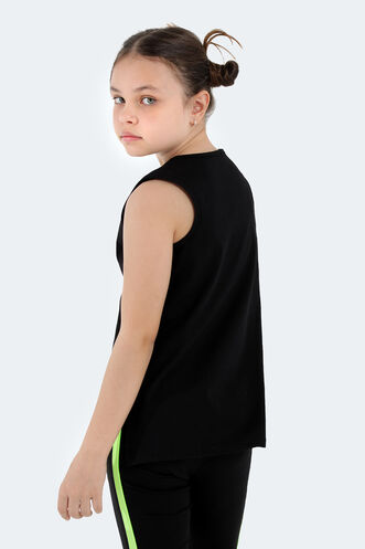 Slazenger DYLAN Girls' Sleeveless T-Shirt Black - Thumbnail