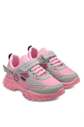 Slazenger EAR Sneaker Girls Children's Shoes Gray - Pink - Thumbnail