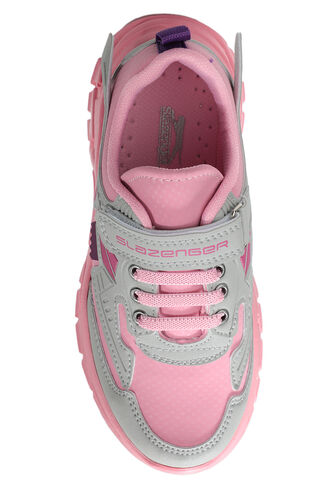 Slazenger EAR Sneaker Girls Children's Shoes Gray - Pink - Thumbnail