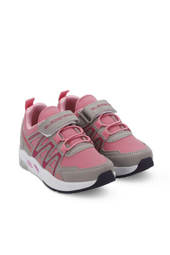 Slazenger ELIPS Unisex Çocuk Sneaker Ayakkabı Gri - Pembe - Thumbnail