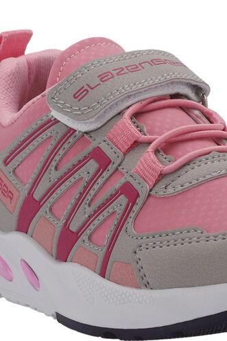 Slazenger ELIPS Unisex Çocuk Sneaker Ayakkabı Gri - Pembe - Thumbnail