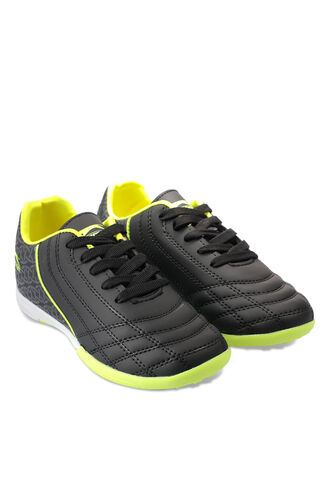 Slazenger HINO HS Football Boys Indoor Soccer Shoes Black - Yellow - Thumbnail