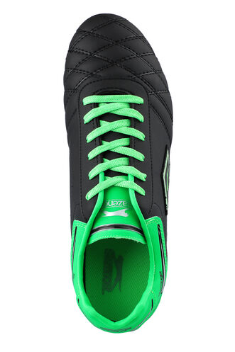 Slazenger HUGO KR Football Boy Child Cleats Shoes Black - Green - Thumbnail