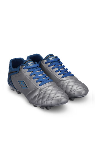 Slazenger HUGO KR Football Boy Child Cleats Shoes Gray - Blue - Thumbnail