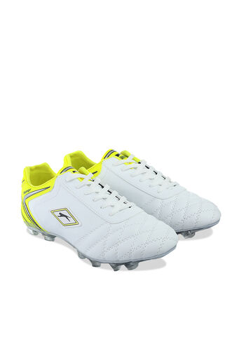 Slazenger HUGO KR Football Boy Child Cleats Shoes White - Yellow - Thumbnail