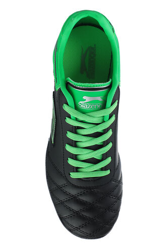 Slazenger HUGO HS Football Boys Indoor Soccer Shoes Black - Green - Thumbnail