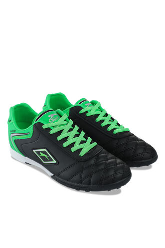 Slazenger HUGO HS Football Boys Indoor Soccer Shoes Black - Green - Thumbnail