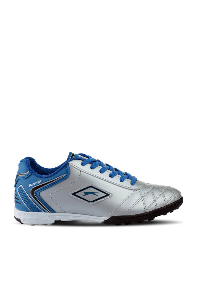 Slazenger HUGO HS Football Boys Indoor Soccer Shoes Gray - Blue