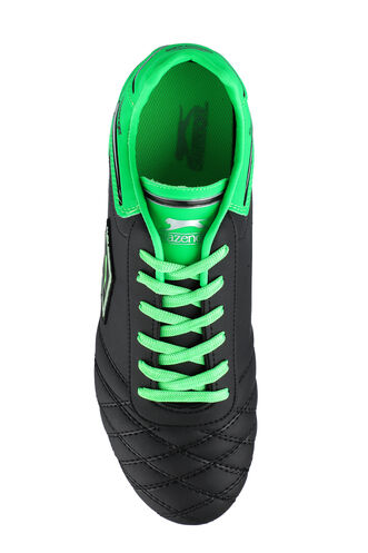 Slazenger HUGO KR Men's Football Cleats Shoes Black - Green - Thumbnail