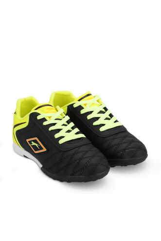 Slazenger HUGO HS Football Boys Indoor Soccer Shoes Black - Yellow - Thumbnail