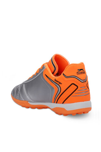 Slazenger HUGO HS Football Boys Indoor Soccer Shoes Gray - Orange - Thumbnail