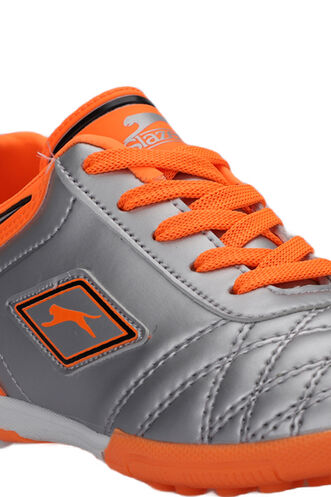 Slazenger HUGO HS Football Boys Indoor Soccer Shoes Gray - Orange - Thumbnail