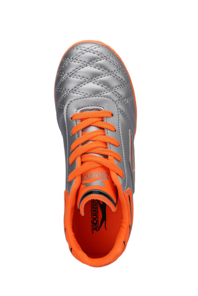 Slazenger HUGO HS Football Boys Indoor Soccer Shoes Gray - Orange