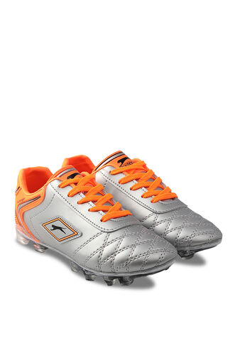 Slazenger HUGO KR Football Boy Child Cleats Shoes Gray - Orange - Thumbnail