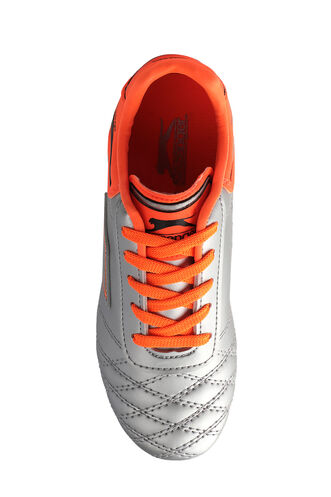 Slazenger HUGO KR Football Boy Child Cleats Shoes Gray - Orange - Thumbnail