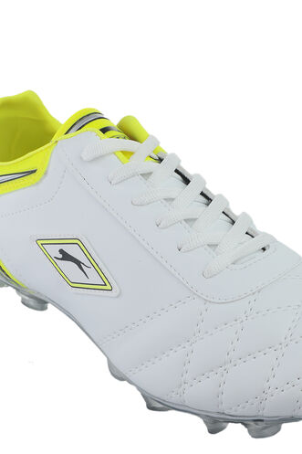 Slazenger HUGO KR Football Boy Child Cleats Shoes White - Yellow - Thumbnail