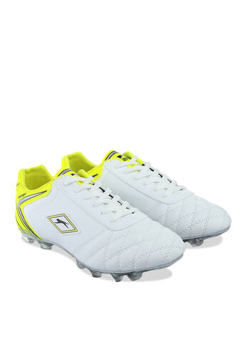 Slazenger HUGO KR Football Boy Child Cleats Shoes White - Yellow - Thumbnail