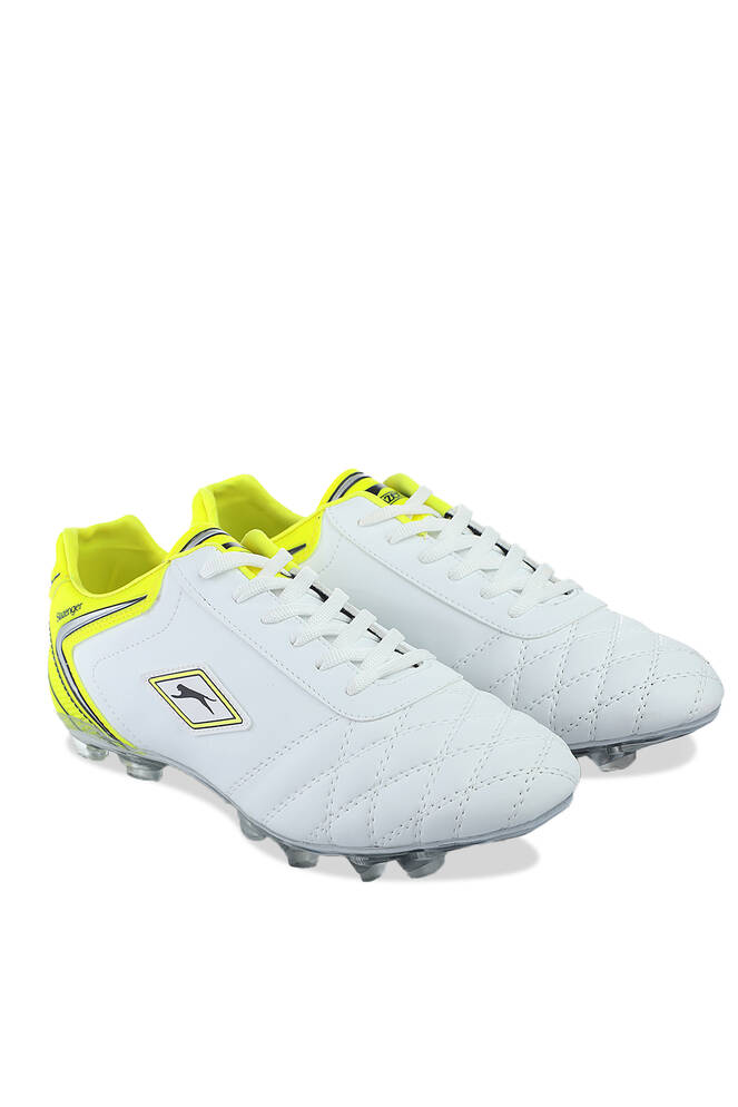 Slazenger HUGO KR Football Boy Child Cleats Shoes White - Yellow