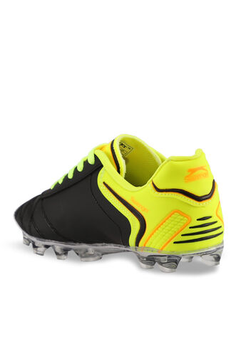 Slazenger HUGO KR Football Boy Child Cleats Shoes Black - Yellow - Thumbnail