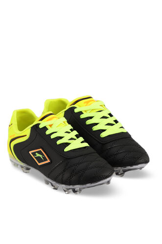 Slazenger HUGO KR Football Boy Child Cleats Shoes Black - Yellow - Thumbnail