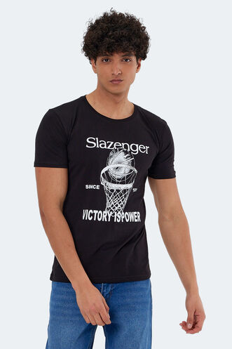 Slazenger KALEB Men's Short Sleeve T-Shirt Black - Thumbnail