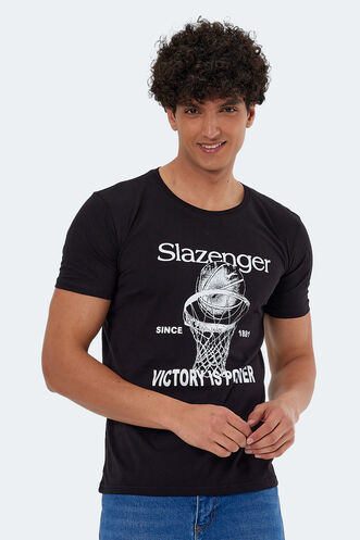 Slazenger KALEB Men's Short Sleeve T-Shirt Black - Thumbnail