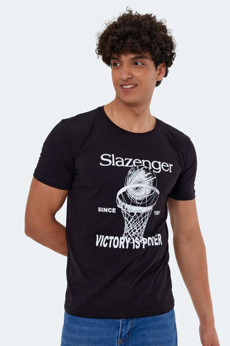 Slazenger KALEB Men's Short Sleeve T-Shirt Black - Thumbnail