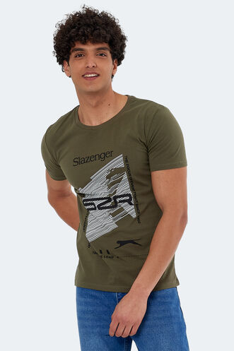 Slazenger KALEB Men's Short Sleeve T-Shirt Khaki - Thumbnail