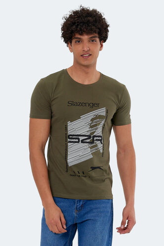 Slazenger KALEB Men's Short Sleeve T-Shirt Khaki - Thumbnail