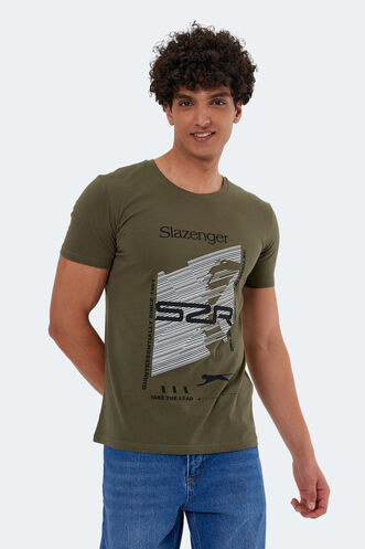 Slazenger KALEB Men's Short Sleeve T-Shirt Khaki - Thumbnail