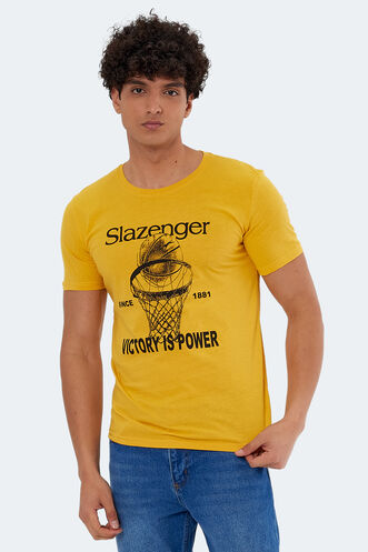 Slazenger KALEB Men's Short Sleeve T-Shirt Mustard - Thumbnail