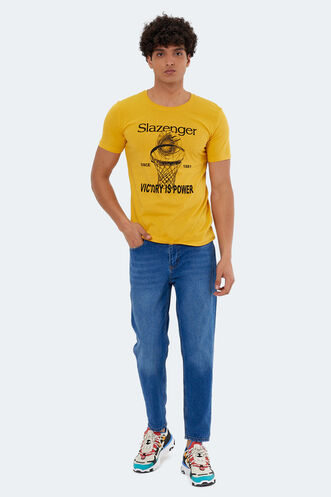 Slazenger KALEB Men's Short Sleeve T-Shirt Mustard - Thumbnail