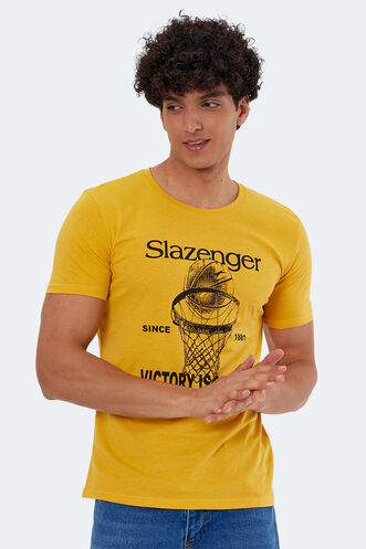 Slazenger KALEB Men's Short Sleeve T-Shirt Mustard - Thumbnail