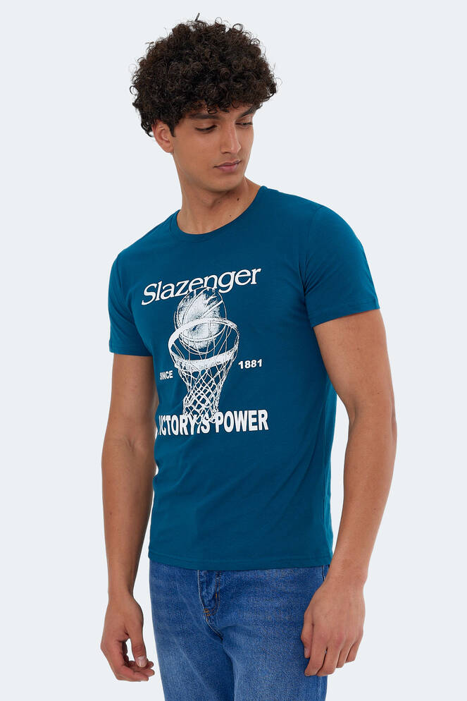 Slazenger KALEB Men's Short Sleeve T-Shirt Petrol