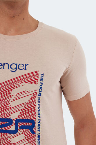 Slazenger KALJU Erkek Kısa Kollu T-Shirt Bej - Thumbnail