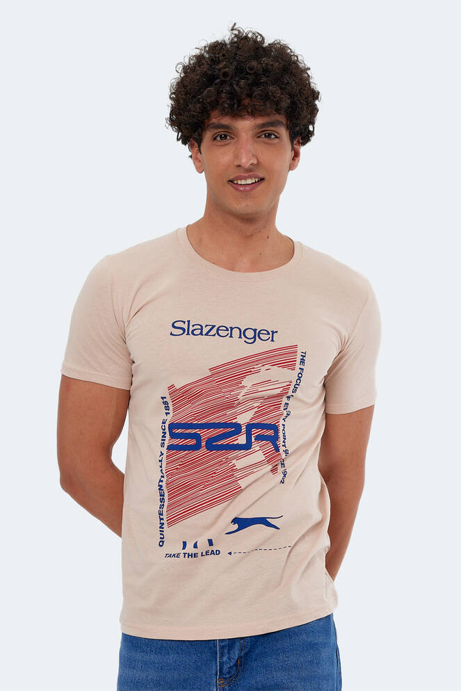 Slazenger KALJU Erkek Kısa Kollu T-Shirt Bej