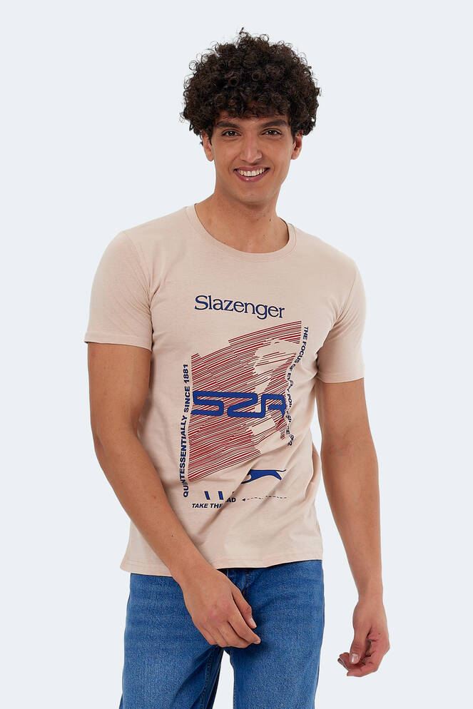 Slazenger KALJU Erkek Kısa Kollu T-Shirt Bej