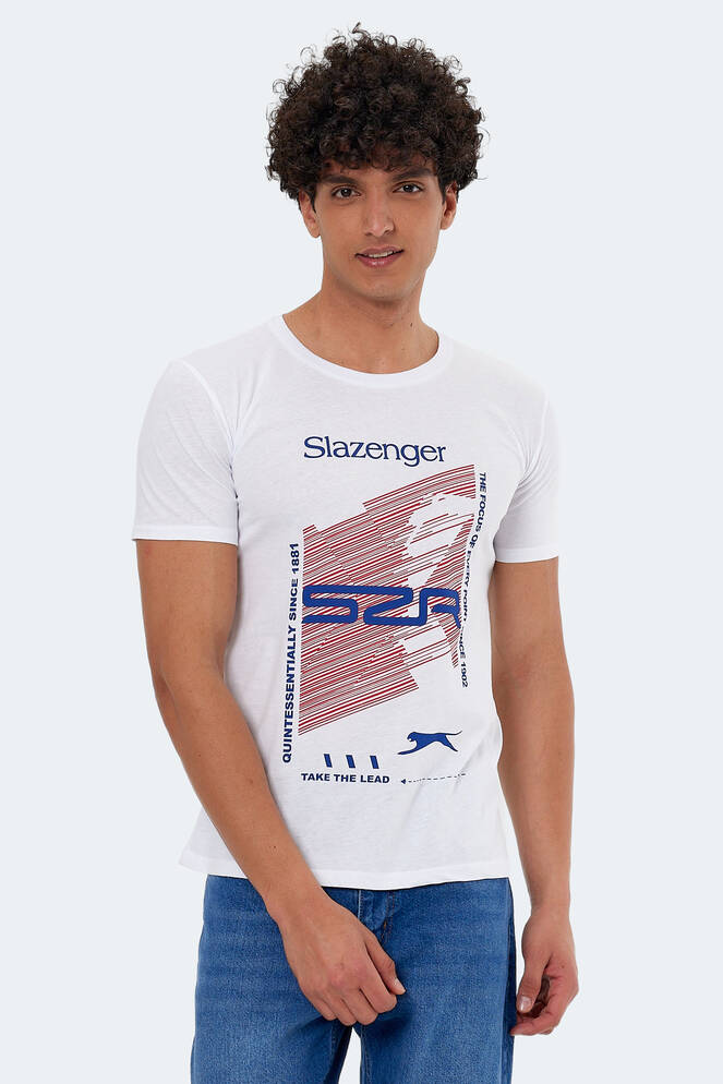 Slazenger KALJU Erkek Kısa Kollu T-Shirt Beyaz