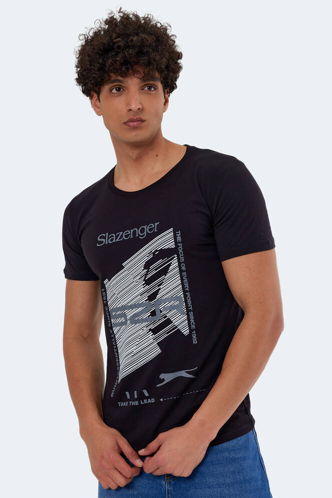 Slazenger KALJU Erkek Kısa Kollu T-Shirt Siyah