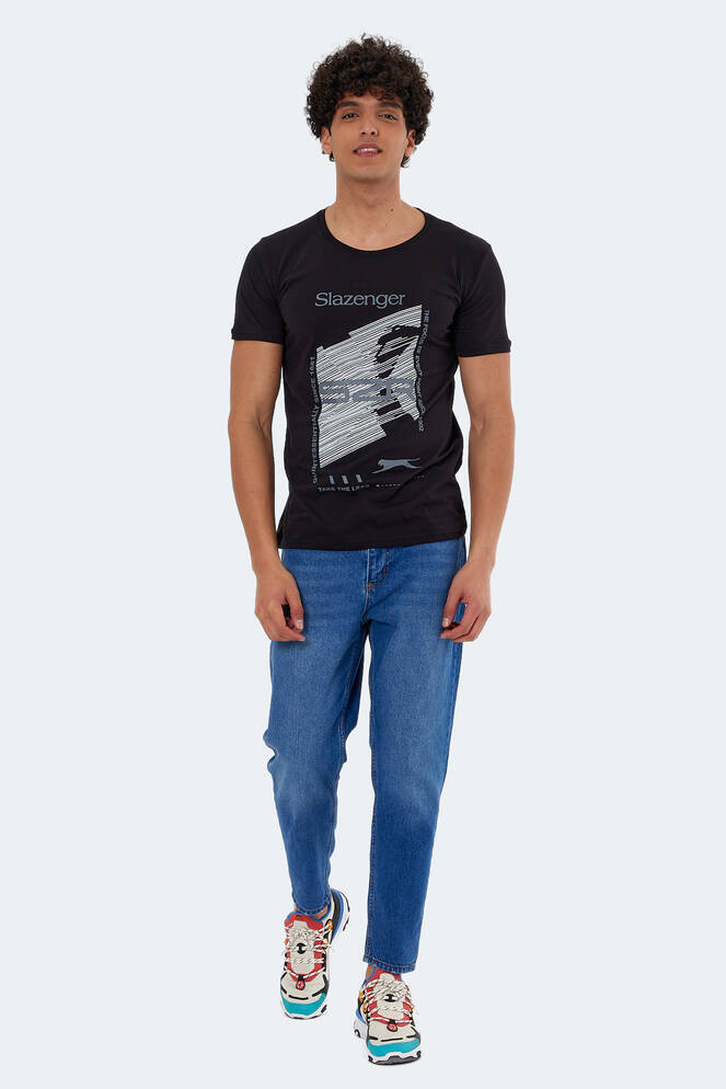 Slazenger KALJU Erkek Kısa Kollu T-Shirt Siyah