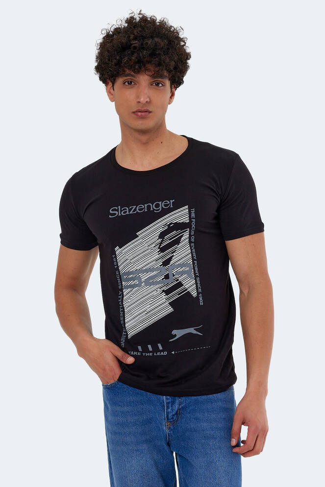 Slazenger KALJU Erkek Kısa Kollu T-Shirt Siyah