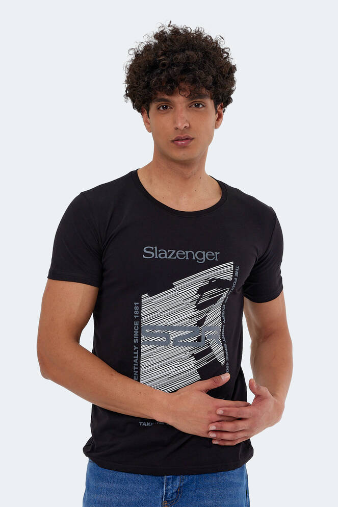 Slazenger KALJU Erkek Kısa Kollu T-Shirt Siyah