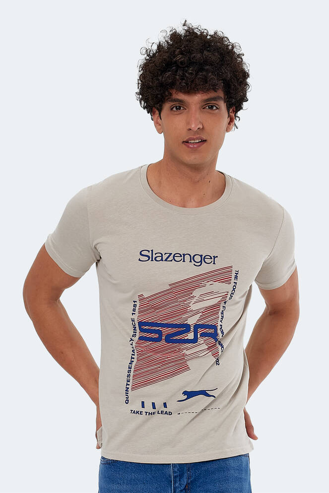 Slazenger KALJU Erkek Kısa Kollu T-Shirt Taş Gri