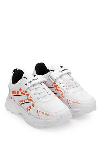 Slazenger KANNER Sneaker Girls Children's Shoes White - Orange - Thumbnail