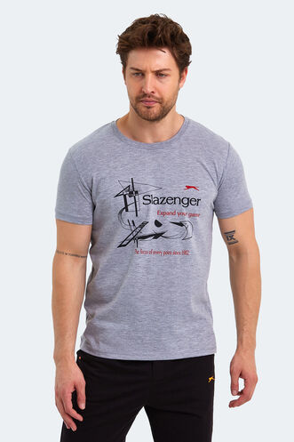 Slazenger KAREL Men's Short Sleeve T-Shirt Gray - Thumbnail