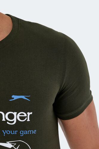 Slazenger KAREL Men's Short Sleeve T-Shirt Dark Green - Thumbnail